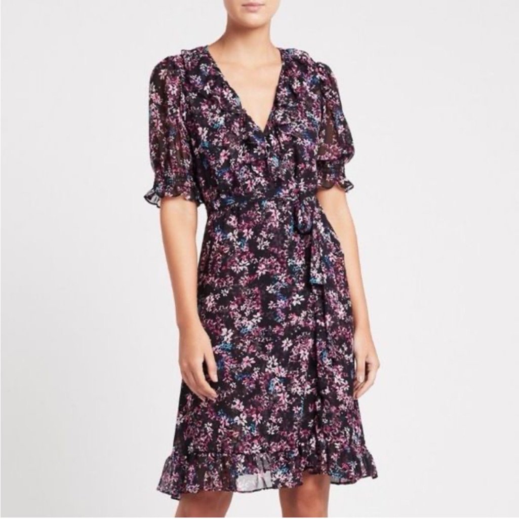 Misa La Sorenn Wrap Floral Midi Dress Nwt
